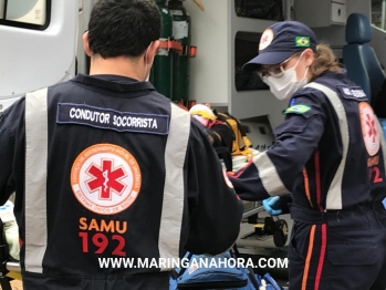 foto de Motociclista fica ferida após colisão com carro em Maringá