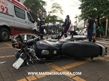 foto de Motociclista fica ferida após colisão com carro em Maringá