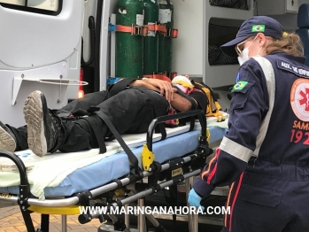 foto de Motociclista fica ferida após colisão com carro em Maringá