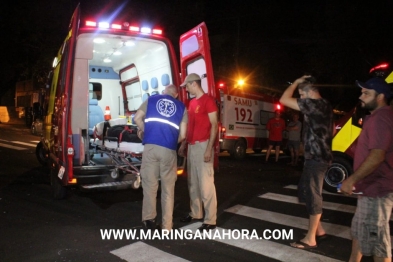 foto de Acidente deixa três feridos e carro destruído no centro de Maringá