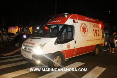 foto de Acidente deixa três feridos e carro destruído no centro de Maringá