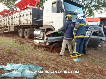 foto de Funileiro de Sarandi bate carro contra caminhão e morre na hora