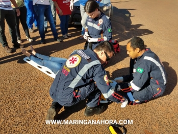 foto de Motociclista fica ferida após acidente na marginal da rodovia em Paiçandu