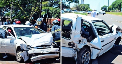 Motorista invade pista e bate de frente com carro que transportava funcionários do SAMU em Maringá