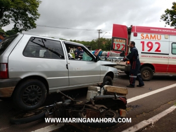 foto de Grávida de 8 meses e motociclista ficam gravemente feridos após motorista ultrapassa sinal vermelho em Maringá