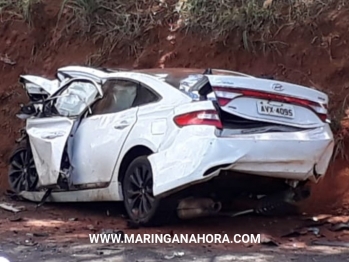 foto de Tragédia na região de Maringá; Cinco pessoas morrem em um grave acidente entre Santa Fé e Iguaraçu