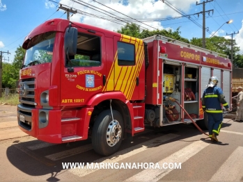 foto de Motoboy fica ferido após acidente com carreta na marginal da PR-323 entre Maringá e Paiçandu