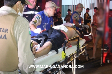 foto de Polícia dá tiro de bala de borracha para conter homem que ameaçava família com faca em Maringá