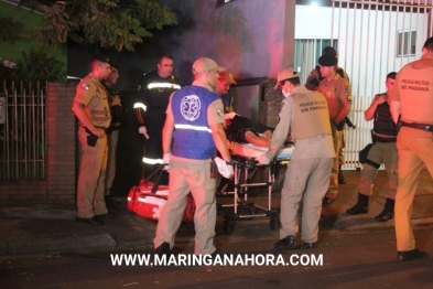 foto de Polícia dá tiro de bala de borracha para conter homem que ameaçava família com faca em Maringá