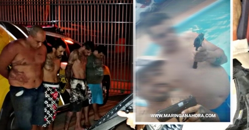 Quadrilha é presa após ostentar armas e comemorar roubo em chácara com piscina em Sarandi