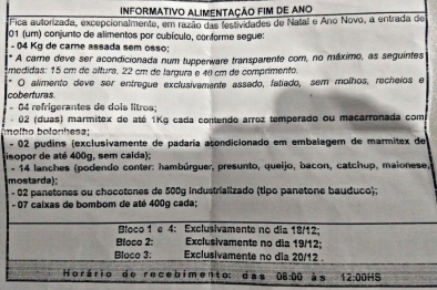 foto de Em razão das festividades de Natal e Ano Novo, detentos do Casa de Custódia de Maringá terão direitos a receber uma cesta natalina