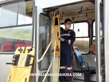 foto de Cinco pessoas ficam feridas em acidente envolvendo ônibus do transporte coletivo e uma carreta, entre Paiçandu e Maringá