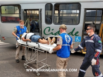 foto de Cinco pessoas ficam feridas em acidente envolvendo ônibus do transporte coletivo e uma carreta, entre Paiçandu e Maringá