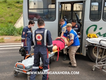 foto de Cinco pessoas ficam feridas em acidente envolvendo ônibus do transporte coletivo e uma carreta, entre Paiçandu e Maringá