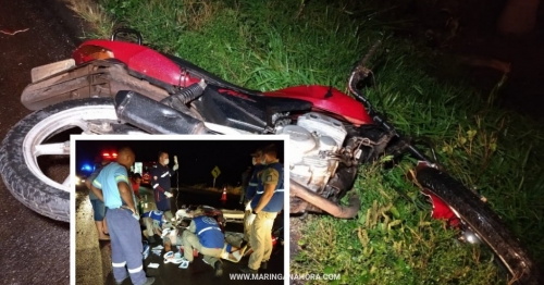 Casal é socorrido em estado grave após acidente entre moto e trator na rodovia entre Água Boa e Doutor Camargo