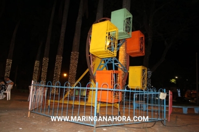 foto de Cabine de mini roda-gigante se solta e criança de seis anos despenca de 2 metros de altura em Maringá