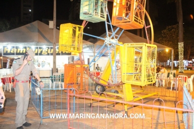 foto de Cabine de mini roda-gigante se solta e criança de seis anos despenca de 2 metros de altura em Maringá