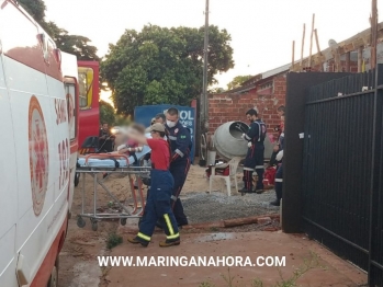 foto de Enquanto brincava, criança tem a mão prensada em betoneira em Paiçandu