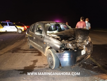 foto de Colisão frontal na PR-323 na saída de Paiçandu, deixa cinco pessoas feridas entre elas uma criança