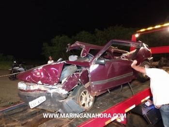 foto de Colisão frontal na PR-323 na saída de Paiçandu, deixa cinco pessoas feridas entre elas uma criança