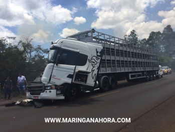 foto de Incêndio ambiental as margens da rodovia, provoca acidente entre Paiçandu e Água Boa