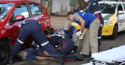 Homem é socorrido em estado grave após levar facada durante discussão em Maringá