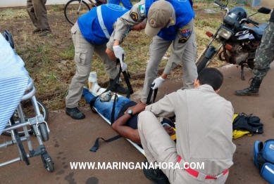 foto de Ciclista fica ferido após colidir contra uma motocicleta em Paiçandu 