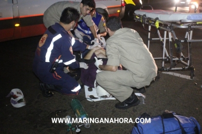 foto de Motociclista e pedestre ficam gravemente ferido após acidente em Maringá