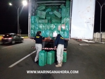 foto de Motorista de Sarandi é preso com aproximadamente 750 mil maços de cigarros em Mandaguari 