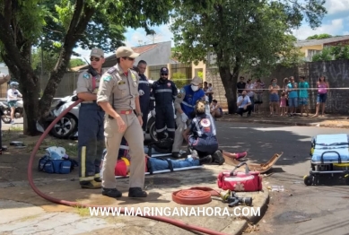 foto de Colisão em cruzamento deixa 5 pessoas feridas em Maringá