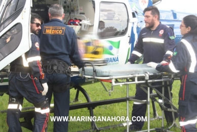 foto de Agricultor é socorrido de helicóptero após ser ejetado de trator em Marialva