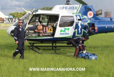 foto de Agricultor é socorrido de helicóptero após ser ejetado de trator em Marialva