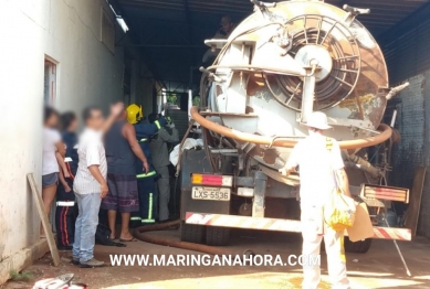 foto de Trabalhador fica ferido ao bater cabeça e ficar preso dentro de um caminhão tanque em Paiçandu