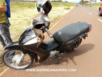 foto de Motociclista fica ferido após queda de moto na marginal da rodovia PR-323 em Maringá