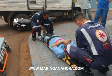 foto de Motociclista tem o pé lacerado, após colisão com caminhão em Paiçandu