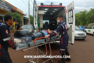 foto de Motociclista tem o pé lacerado, após colisão com caminhão em Paiçandu