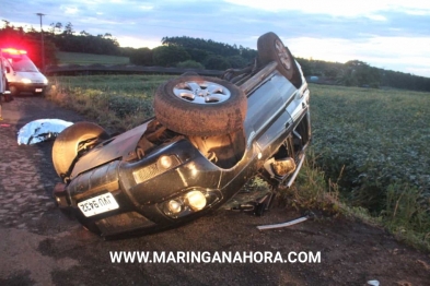 foto de Mulher morre e outras quatro pessoas ficam feridas após capotamento em Marialva 