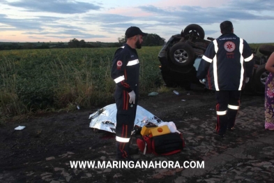 foto de Mulher morre e outras quatro pessoas ficam feridas após capotamento em Marialva 