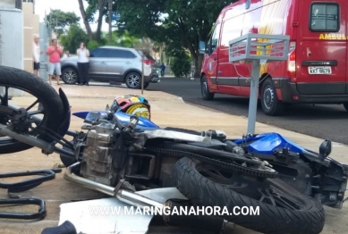 foto de Motociclista de 19 anos morre depois de bater contra carro em cruzamento de ruas, em Maringá