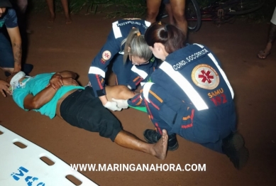 foto de Duas pessoas ficam feridas em acidente envolvendo moto e bicicleta em Paiçandu