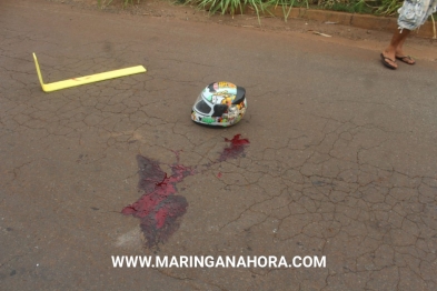 foto de Motociclista sofre ferimentos graves ao bater em lateral de caminhão em Maringá