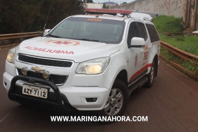 foto de Motociclista sofre ferimentos graves ao bater em lateral de caminhão em Maringá