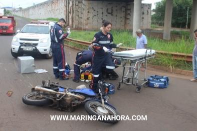 foto de Motociclista sofre ferimentos graves ao bater em lateral de caminhão em Maringá