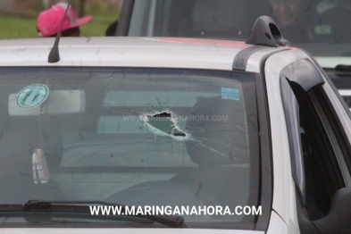 foto de Homem fica ferido após peça de carreta desprender e atingir veículo no Contorno Norte em Maringá