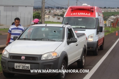 foto de Homem fica ferido após peça de carreta desprender e atingir veículo no Contorno Norte em Maringá