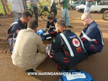 foto de Motociclista e ciclista ficam feridas após colisão na marginal da PR-323