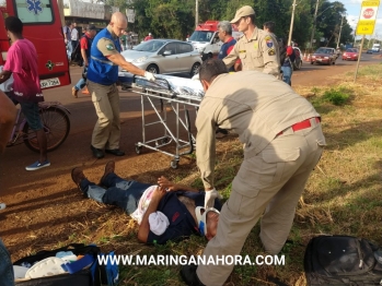 foto de Motociclista e ciclista ficam feridas após colisão na marginal da PR-323