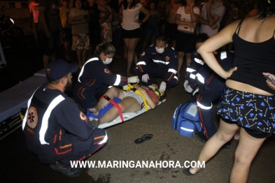 foto de Mulher sofre graves ferimentos em batida de moto e carro, em Sarandi