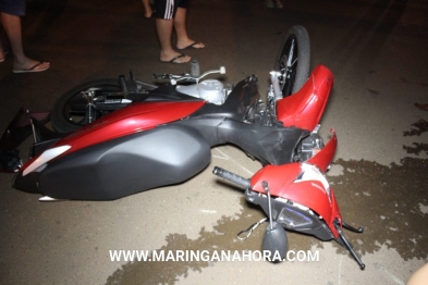 foto de Mulher sofre graves ferimentos em batida de moto e carro, em Sarandi