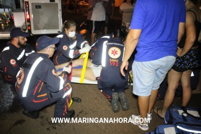 foto de Mulher sofre graves ferimentos em batida de moto e carro, em Sarandi